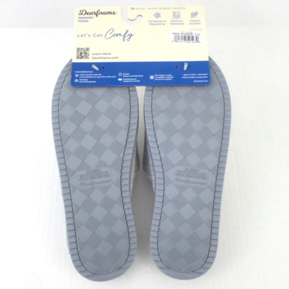 Dearfoams Demi-Rib Knit Slide Slippers Light Heather Gray - Picture 7 of 9